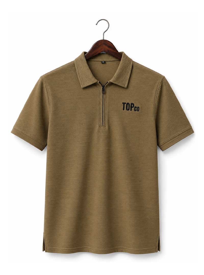 Men’s Walnut Zip Collar T-Shirt