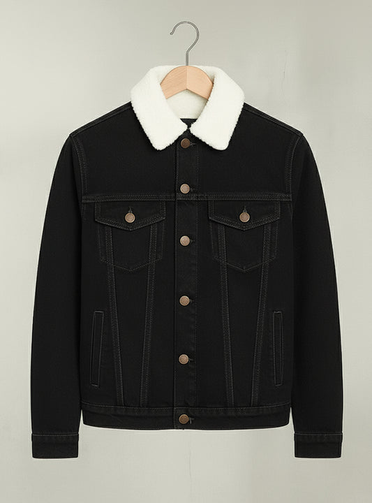 Fur Denim Jacket For Men's