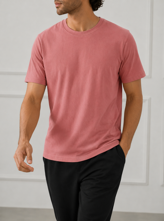 SOFT COTTON ROUND NECK MEN'S T-SHIRT Tonys Pink