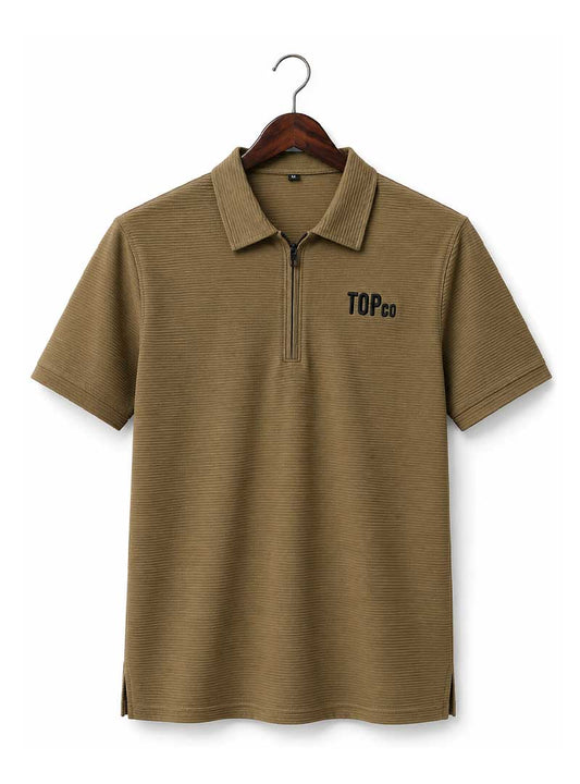 Men’s Walnut Zip Collar T-Shirt