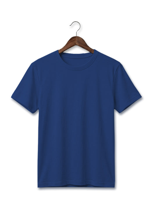 SOFT COTTON ROUND NECK MEN'S T-SHIRT BLUE