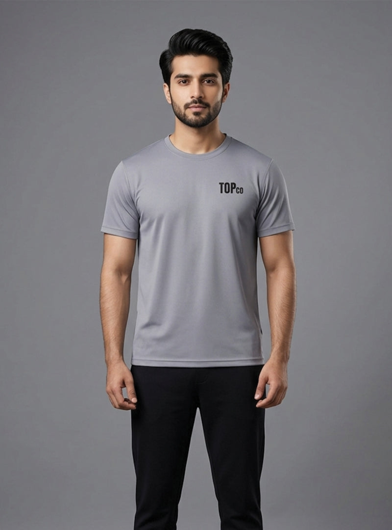 Mens Steel Tone Logo Tee