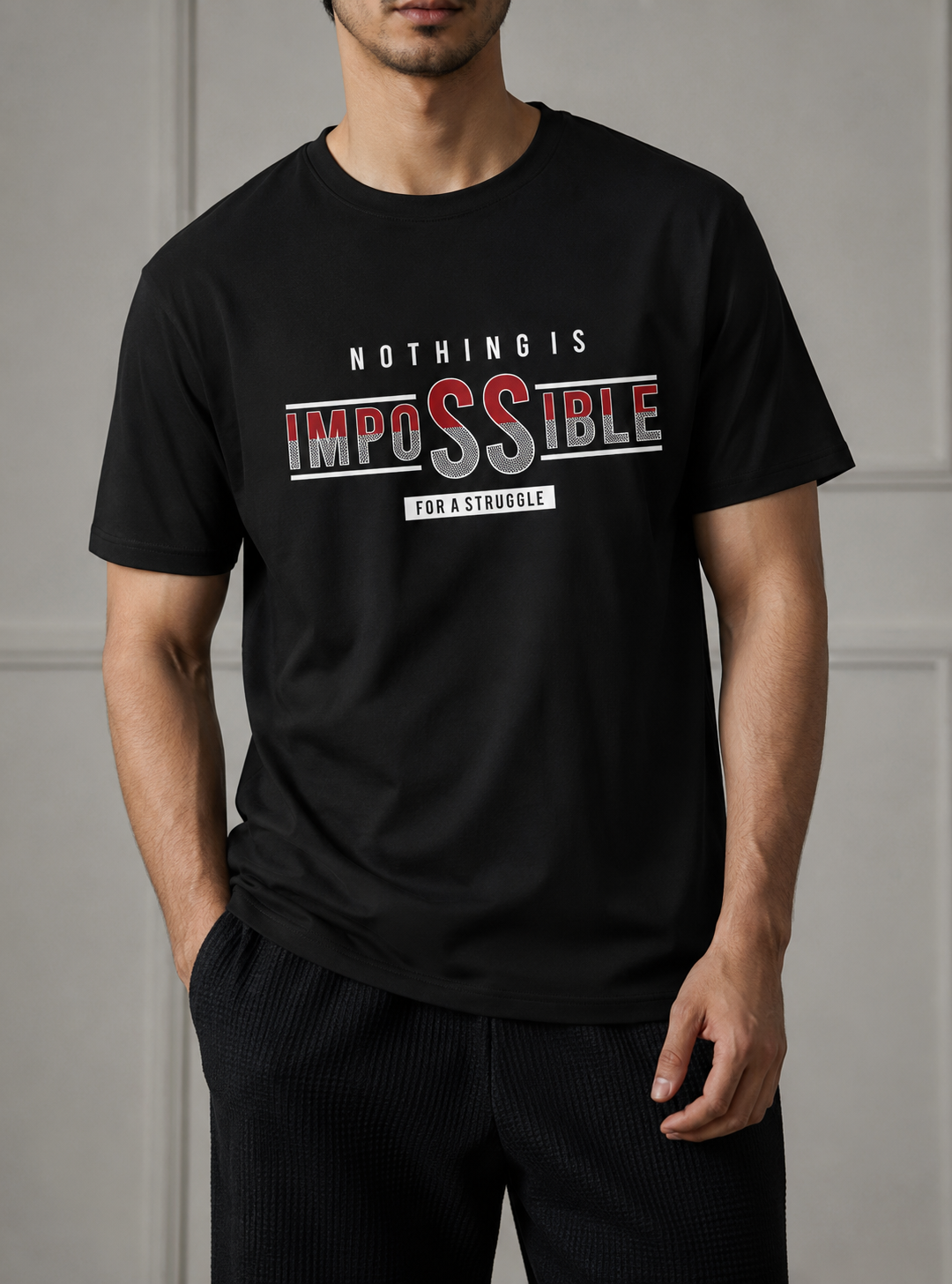 NOTHING IMPOSSIBLE MENS ROUND NECK T-SHIRT BY SNAZZY