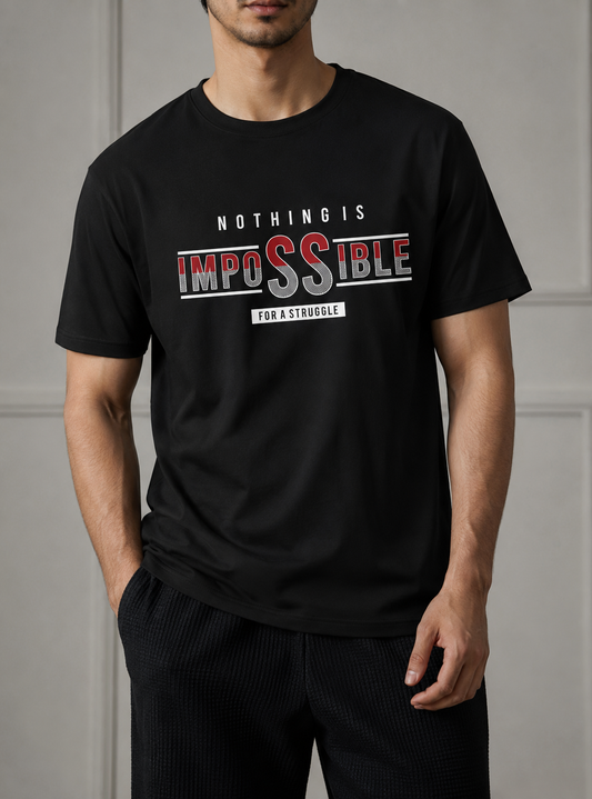 NOTHING IMPOSSIBLE MENS ROUND NECK T-SHIRT BY SNAZZY