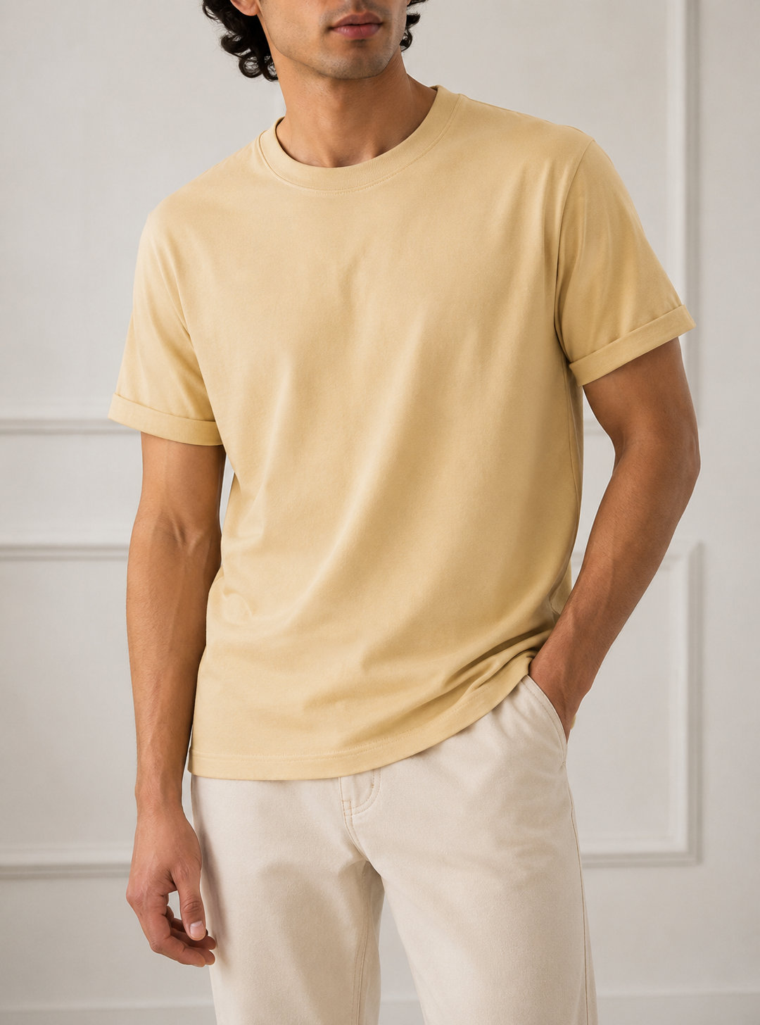 SOFT COTTON ROUND NECK MEN'S T-SHIRT