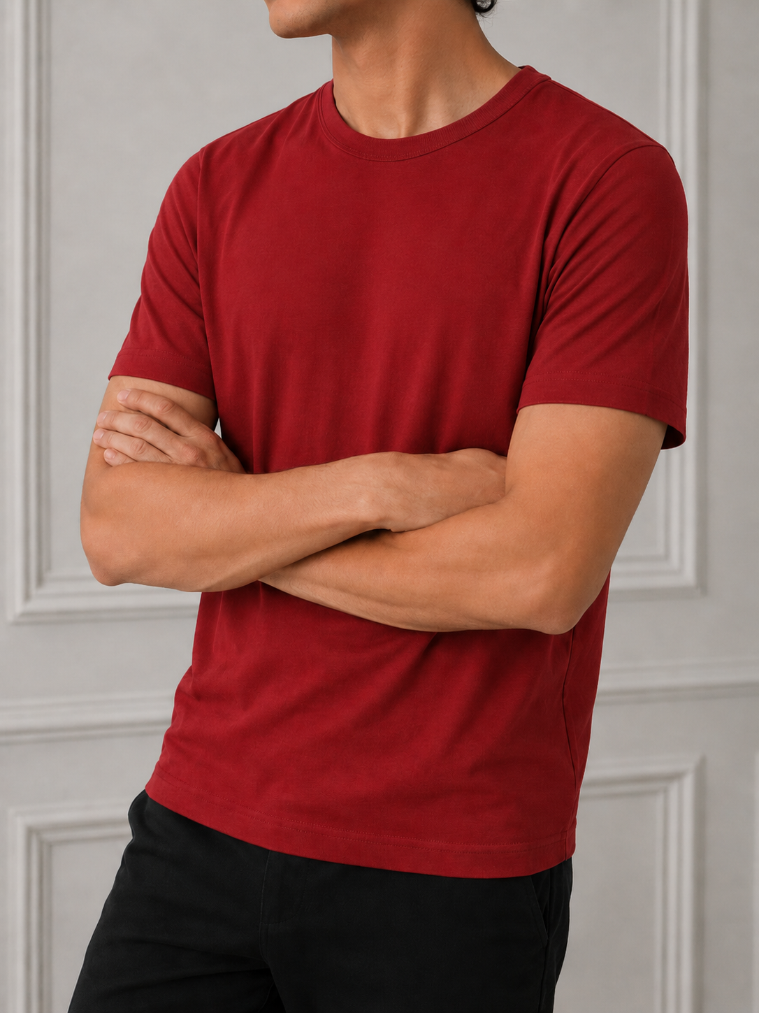 ROUND NECK  MEN'S T-SHIRT BY SNAZZY RED