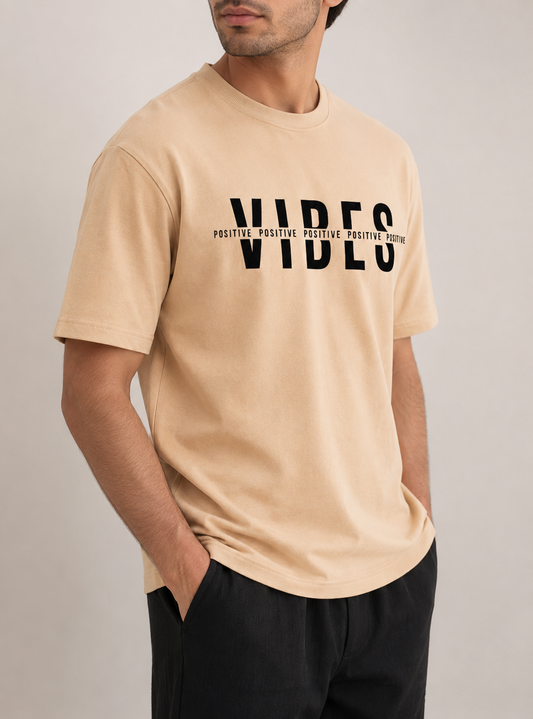 VIBES ROUND NECK T-SHIRT BY SNAZZY