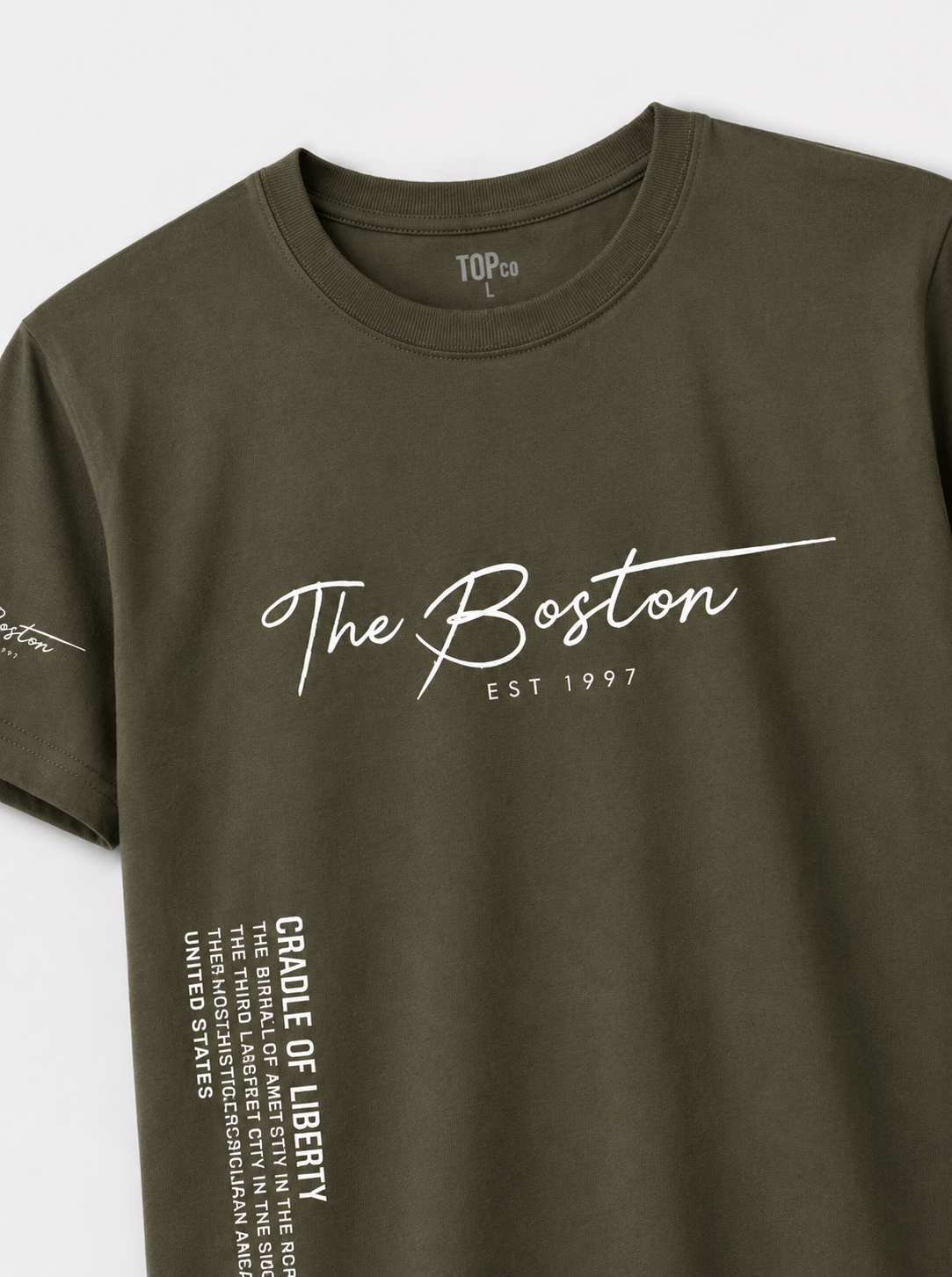 Mens Boston Script T Shirt