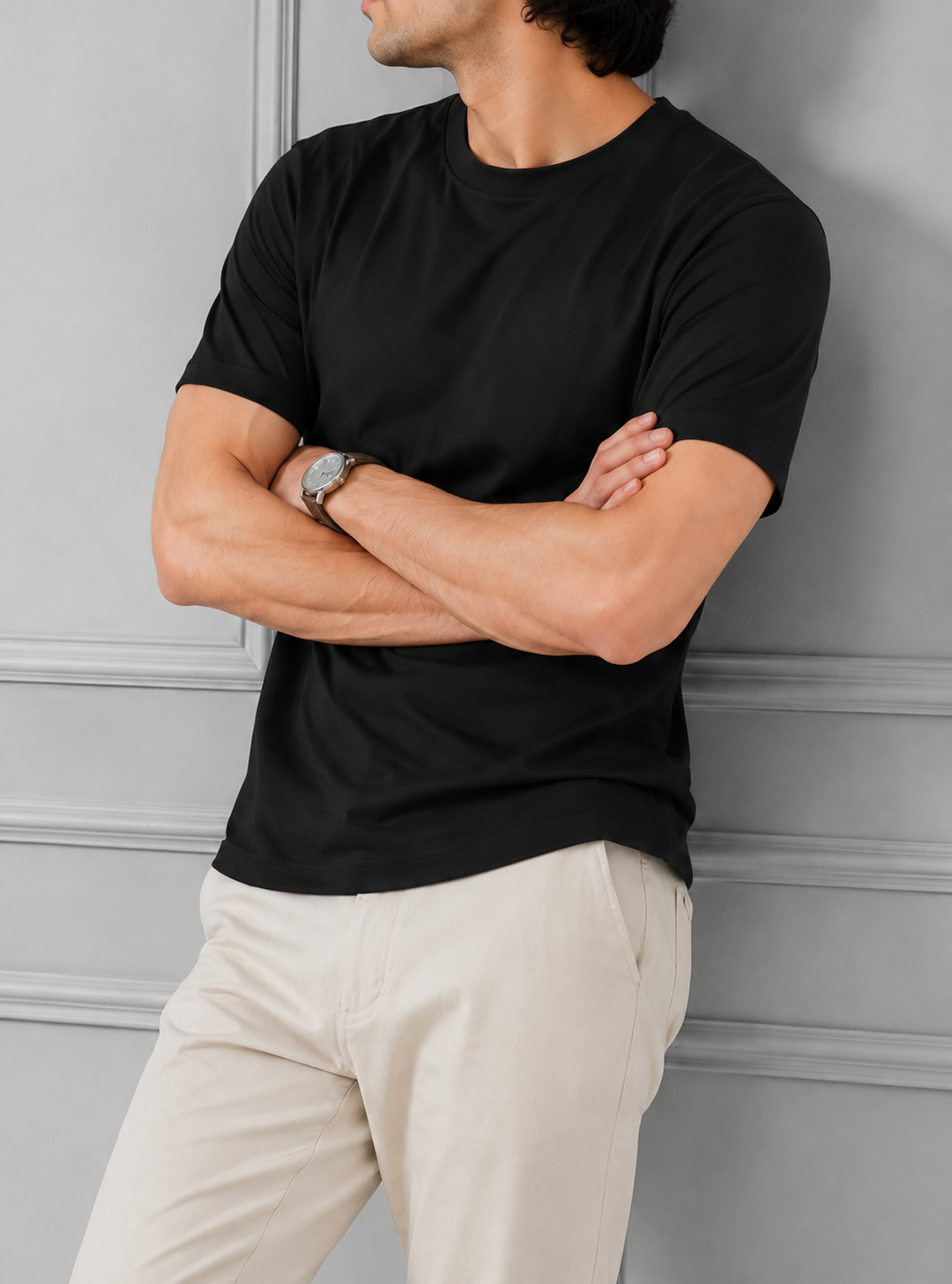 SOFT COTTON ROUND NECK MEN'S T-SHIRT