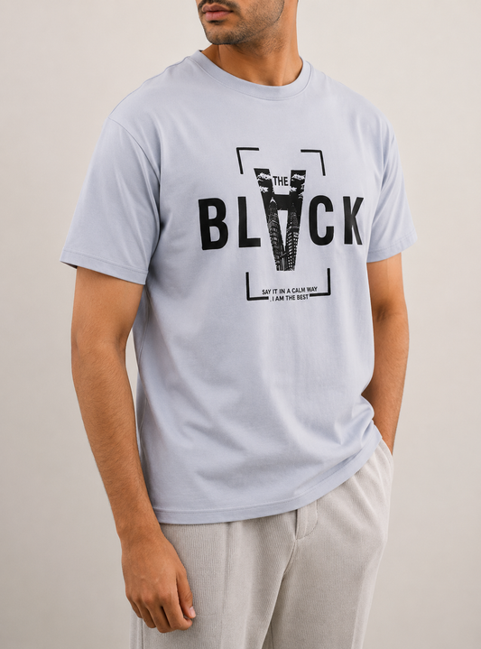 THE BLACK ROUND NECK T-SHIRT BY SNAZZY