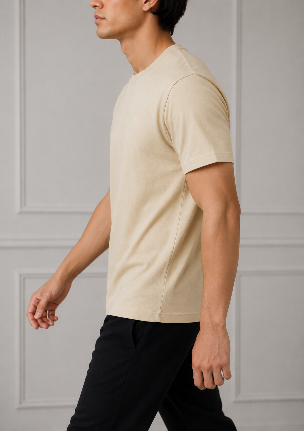 SOFT COTTON ROUND NECK MEN'S T-SHIRT