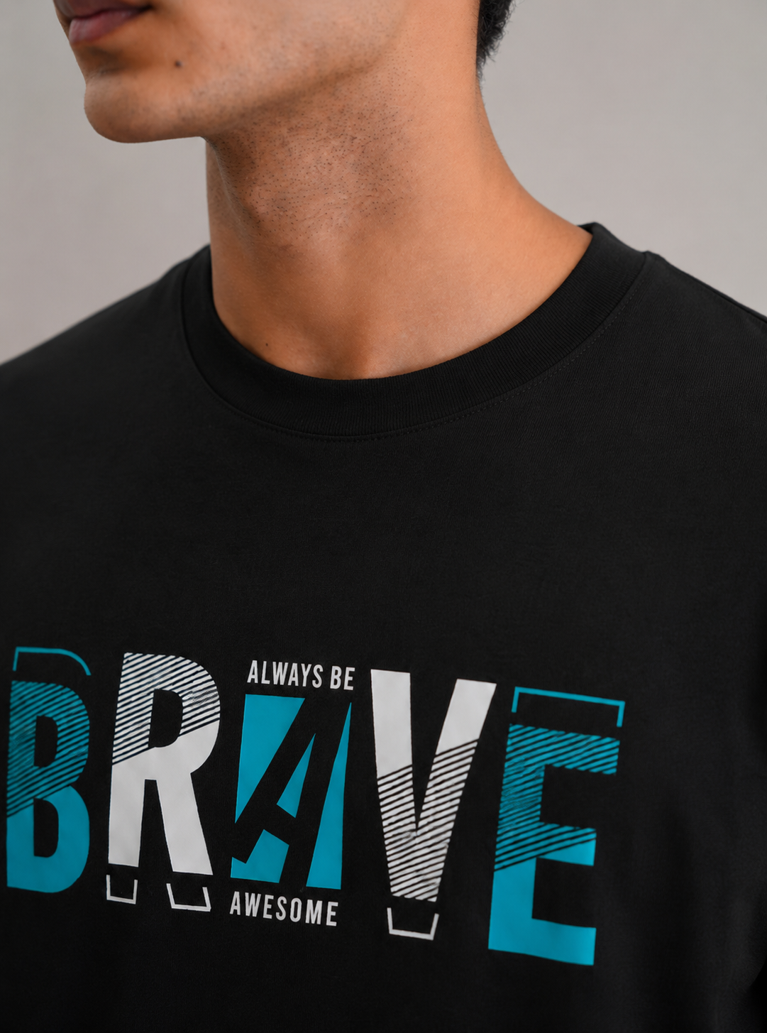 ALWAYS BE BRAVE ROUND NECK T-SHIRT BY SNAZZY