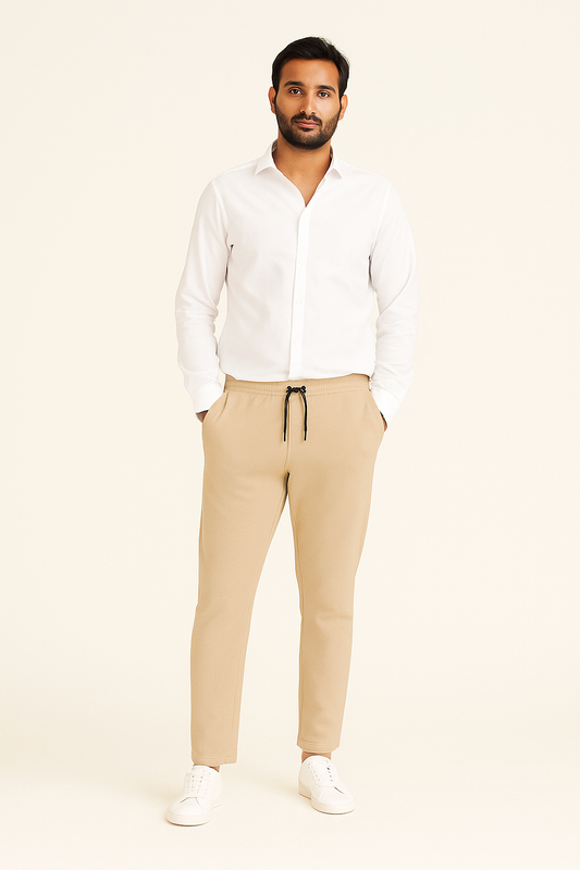 Modern Beige Formal Trousers