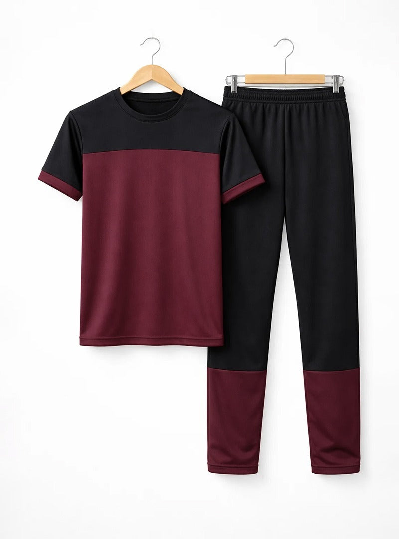 Mens Maroon Edge Track Suit