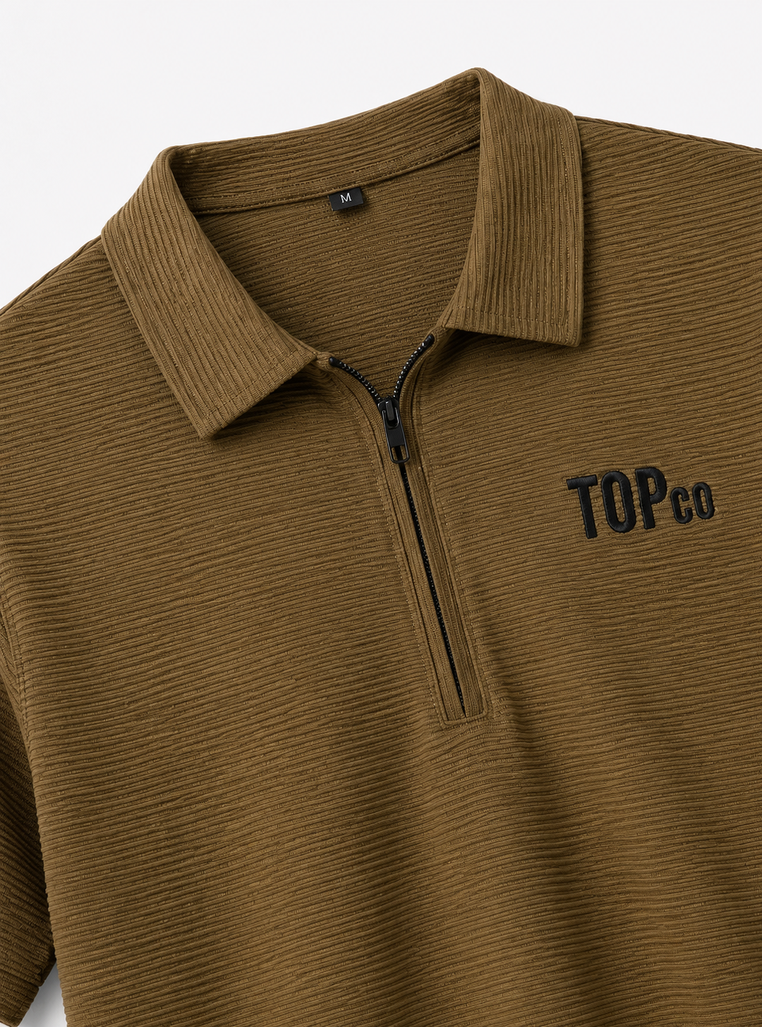 Men’s Walnut Zip Collar T-Shirt
