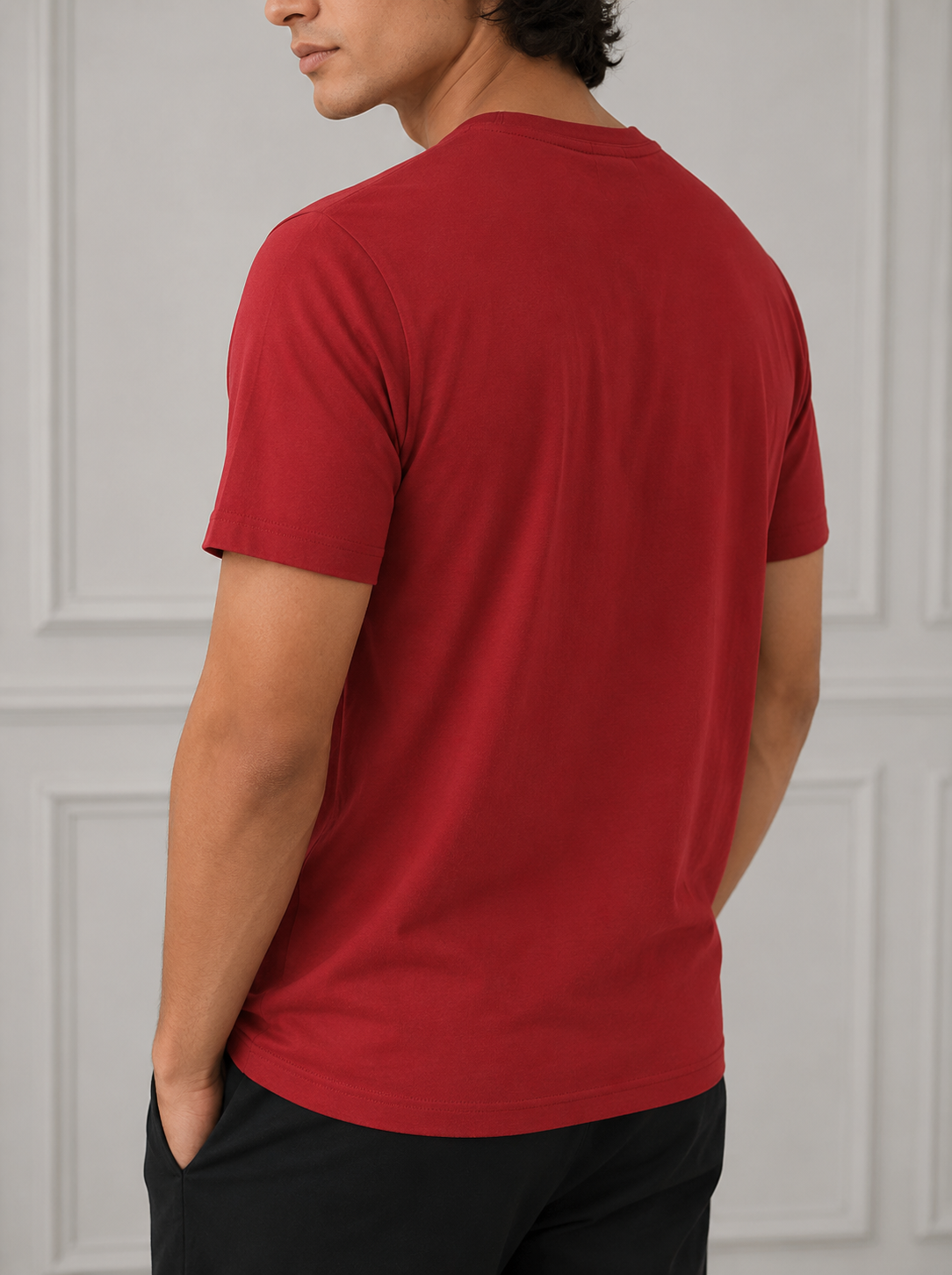 ROUND NECK  MEN'S T-SHIRT BY SNAZZY RED
