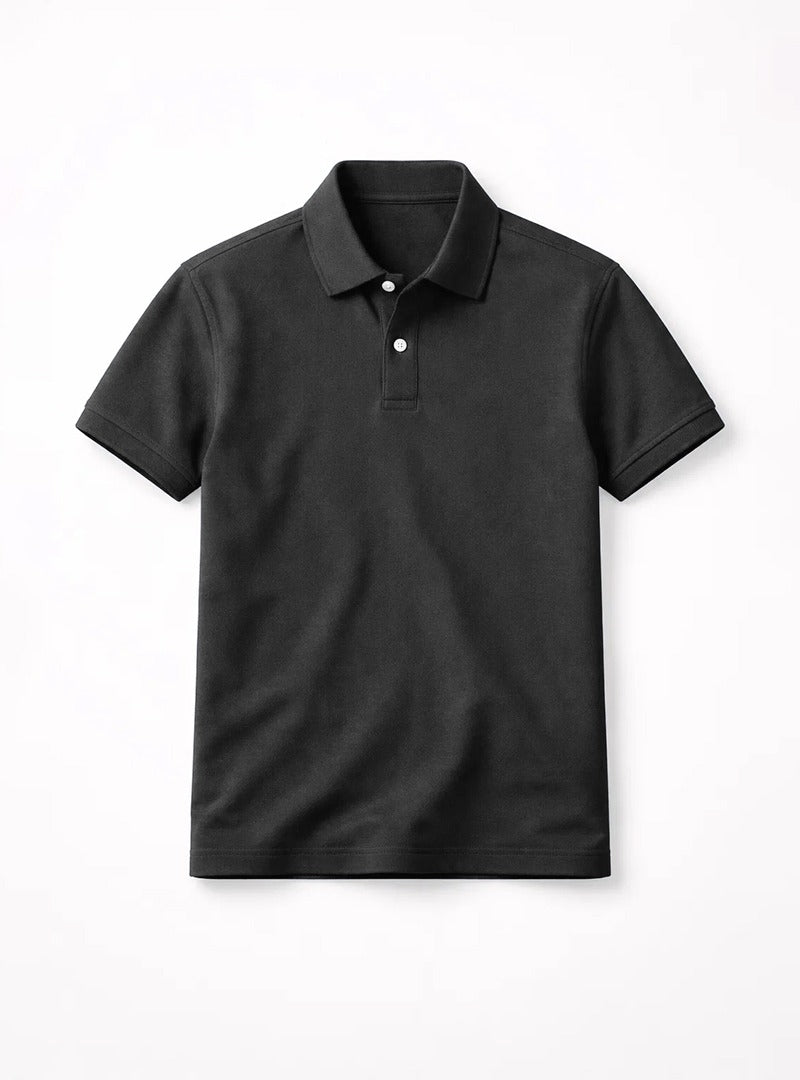 Mens Charcoal Plain Polo T Shirt