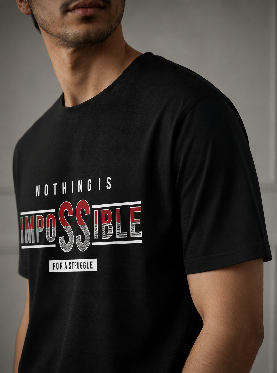 NOTHING IMPOSSIBLE MENS ROUND NECK T-SHIRT BY SNAZZY