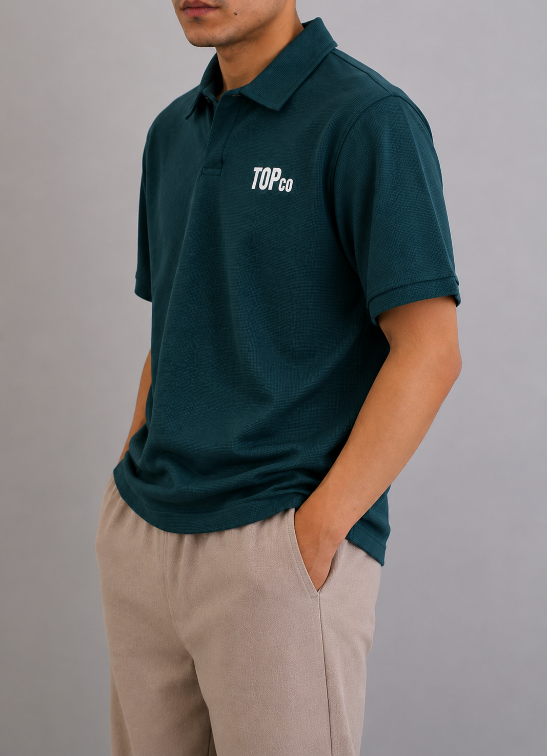 Men’s Deep Teal Collar T-Shirt