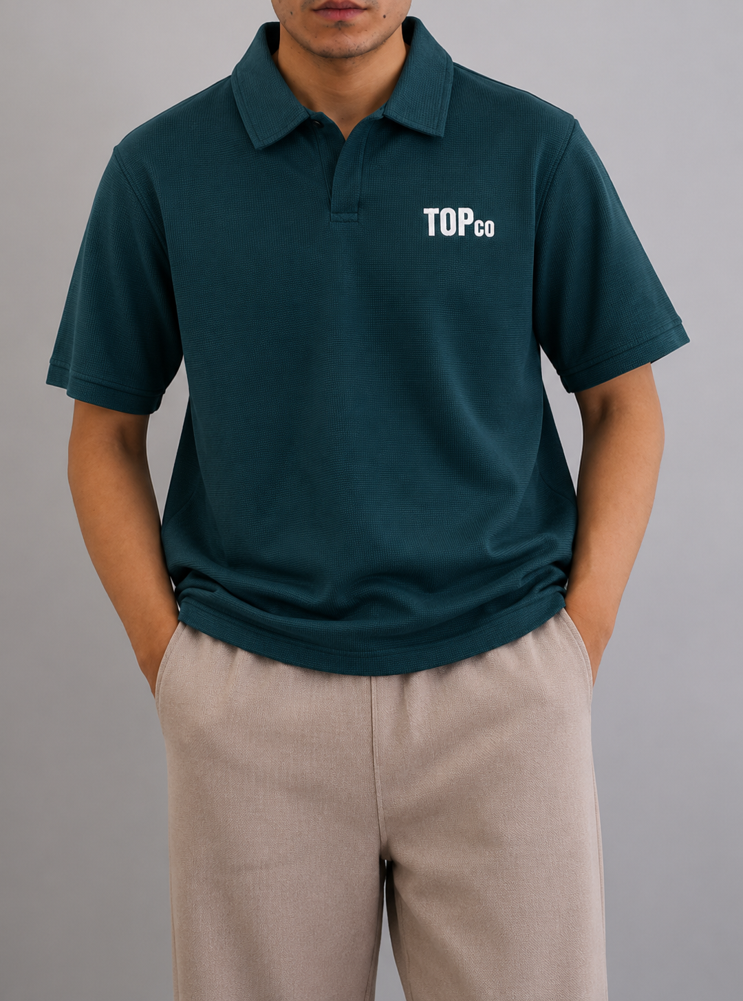 Men’s Deep Teal Collar T-Shirt