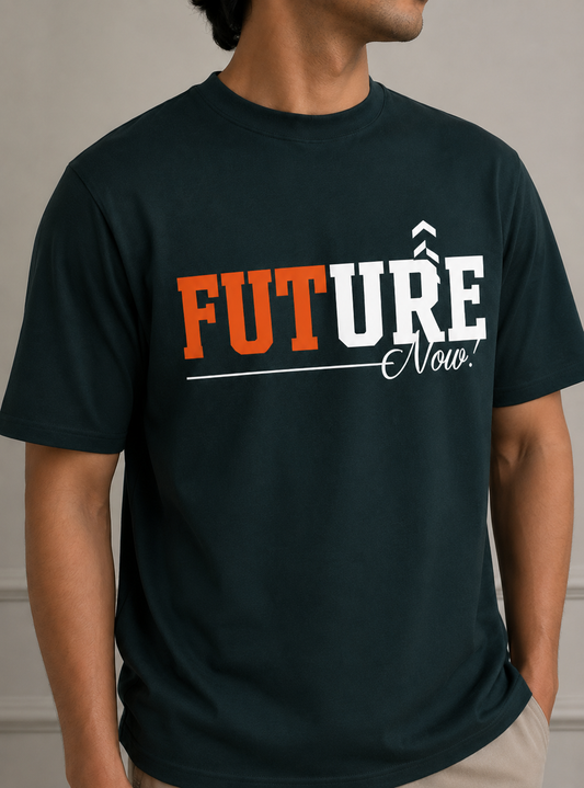 FUTURE NOW ROUND NECK T-SHIRT BY SNAZZY