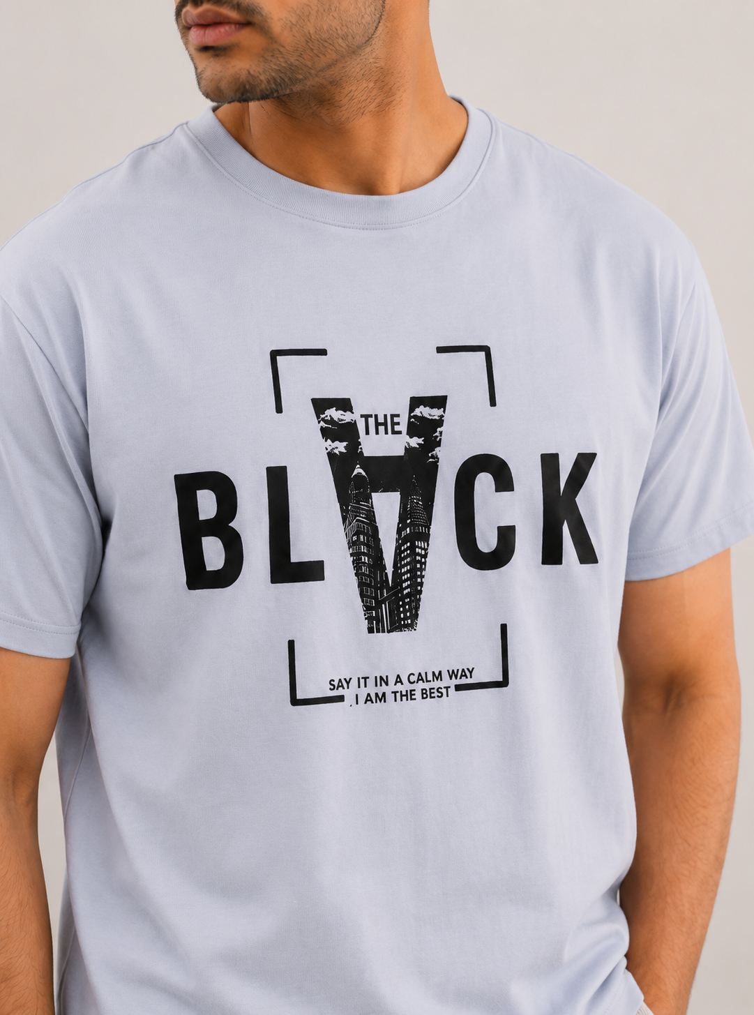 THE BLACK ROUND NECK T-SHIRT BY SNAZZY