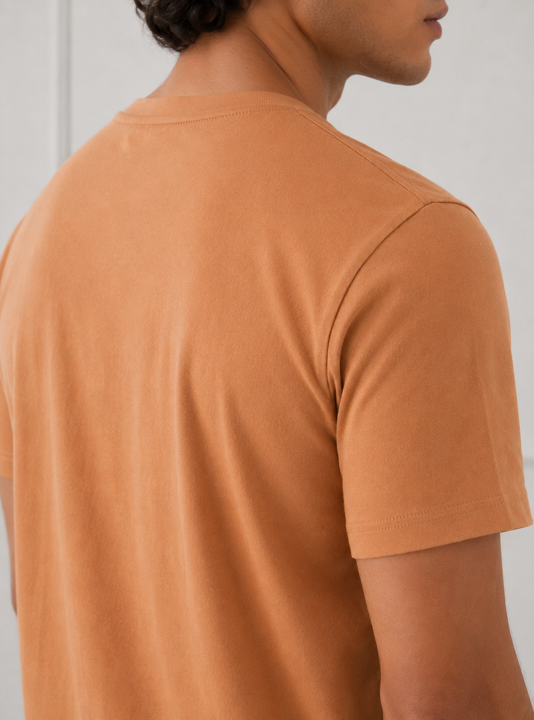 SOFT COTTON ROUND NECK MEN'S T-SHIRT Lite Orange