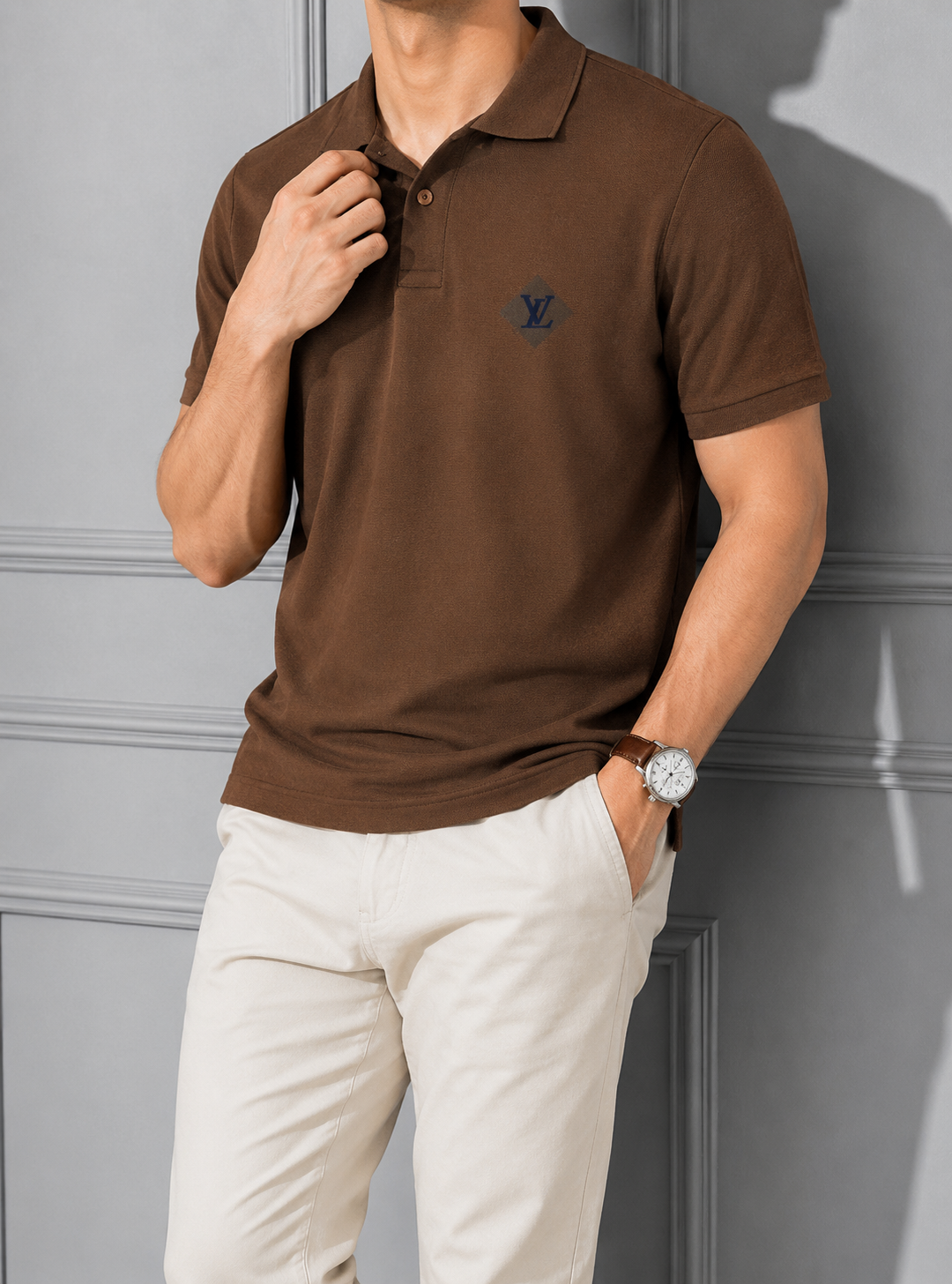 PREMIUM QUALITY MEN'S POLO T-SHIRT Brown