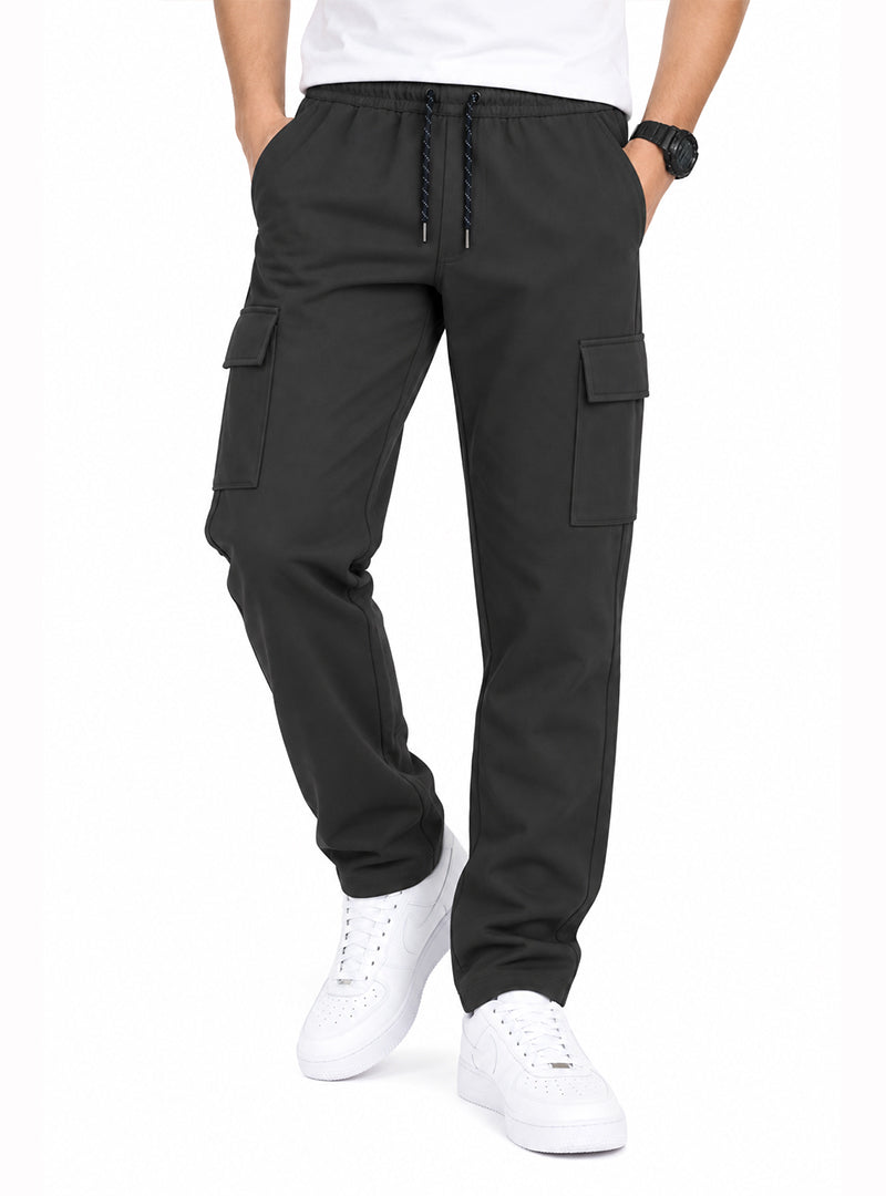Men’s Winter Black Utility Cargo Trousers