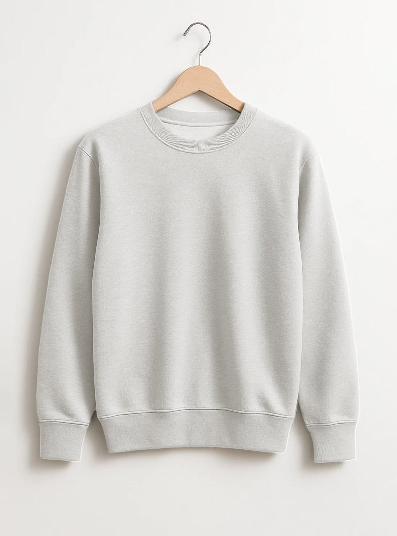 Crystal Glow White Smart Casual Sweatshirt