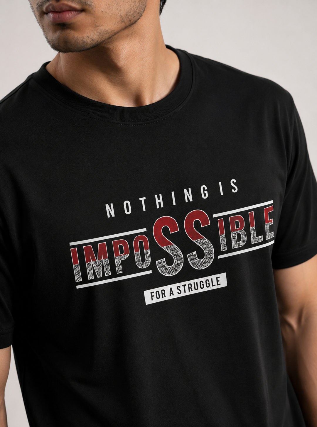 NOTHING IMPOSSIBLE MENS ROUND NECK T-SHIRT BY SNAZZY