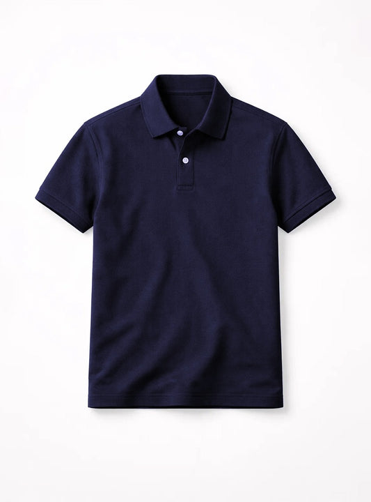 Mens Navy Plain Polo T Shirt
