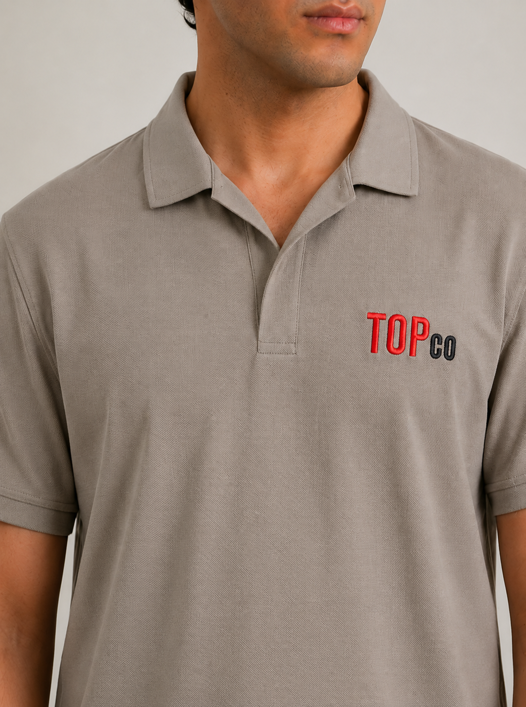 Men’s Stone Beige Collar T-Shirt