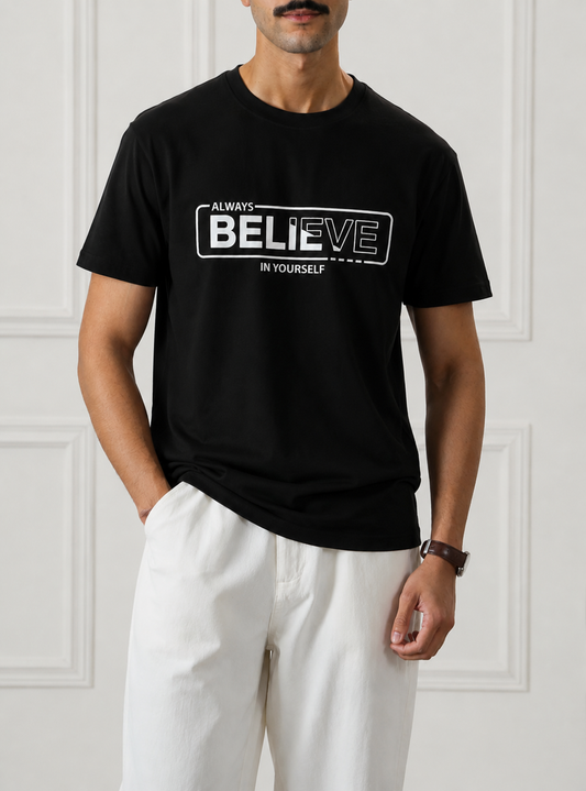 Mens Believe Graphic T Shirt