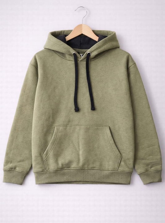 Olive Green Classic Pullover Hoodie