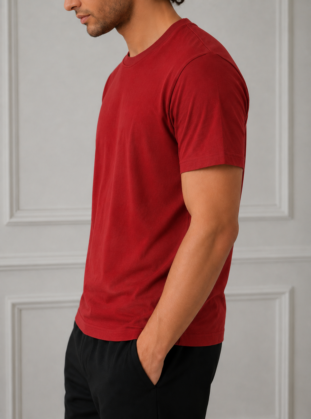 ROUND NECK  MEN'S T-SHIRT BY SNAZZY RED