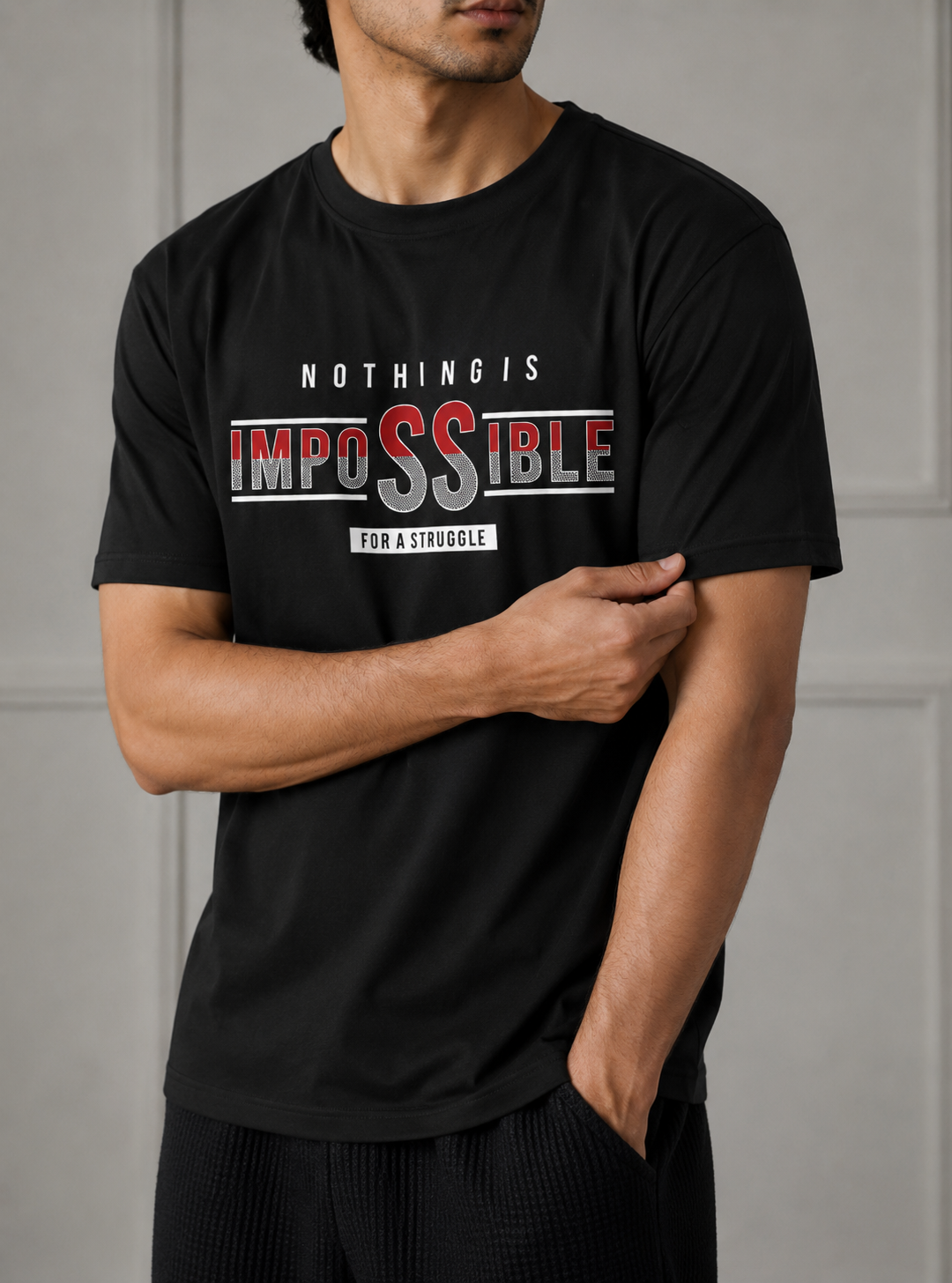 NOTHING IMPOSSIBLE MENS ROUND NECK T-SHIRT BY SNAZZY