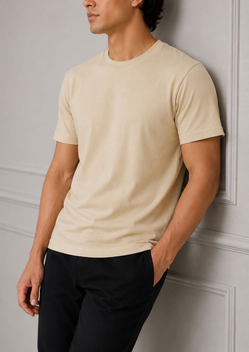 SOFT COTTON ROUND NECK MEN'S T-SHIRT