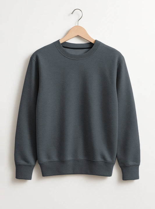 Steel Grey Beige Style Mens Fleece Sweatshirt