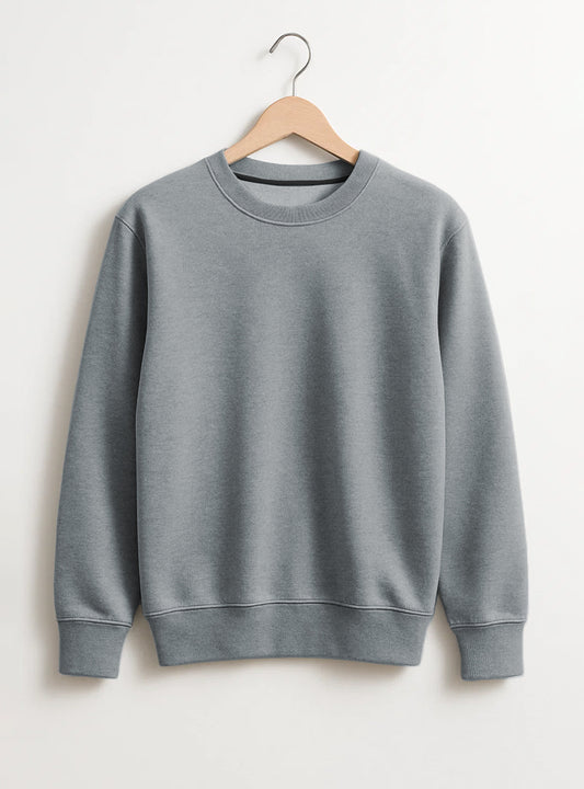 Light Grey Beige Style Mens Fleece Sweatshirt