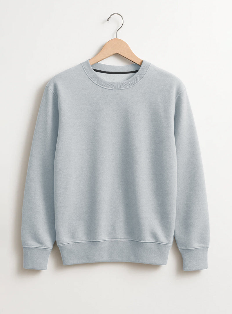 Pastel Grey Beige Style Mens Fleece Sweatshirt