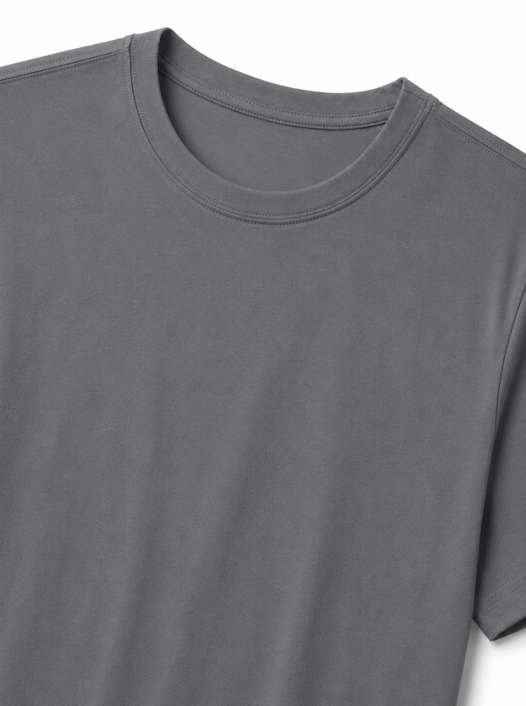SOFT COTTON ROUND NECK MEN'S T-SHIRT PASTEL GREY