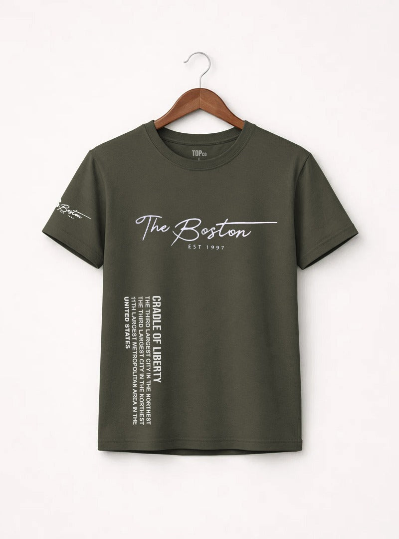 Mens Boston Script T Shirt