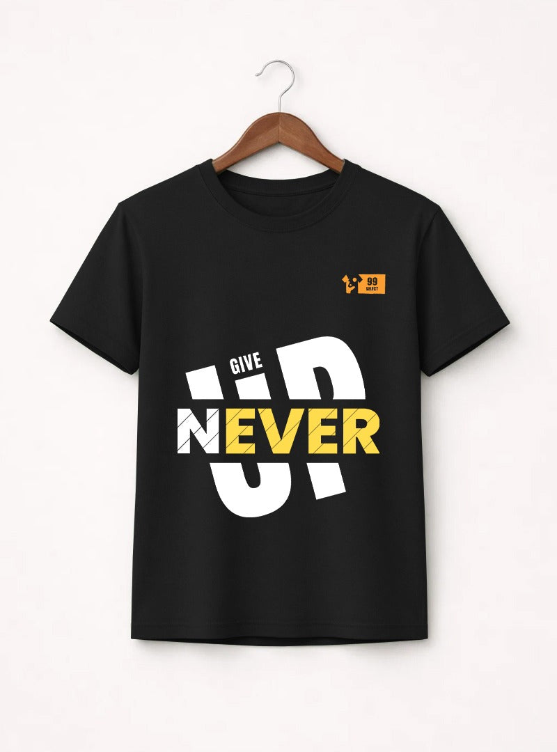 Mens Never Give Up Graphic T Shirt