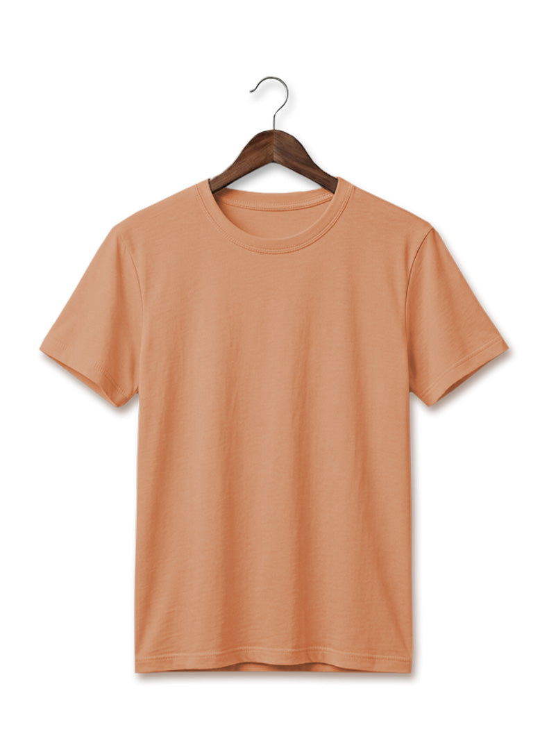 SOFT COTTON ROUND NECK MEN'S T-SHIRT Lite Orange