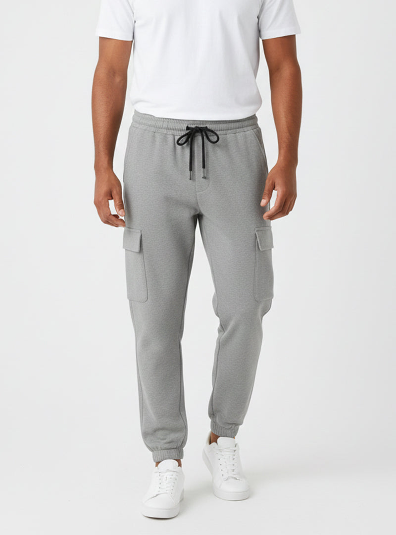 Dark Grey Men's Fleece Cargo Comfortable Trouser