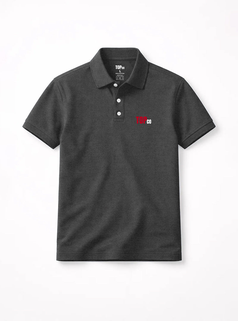 Mens Classic Charcoal Polo Tee with Logo