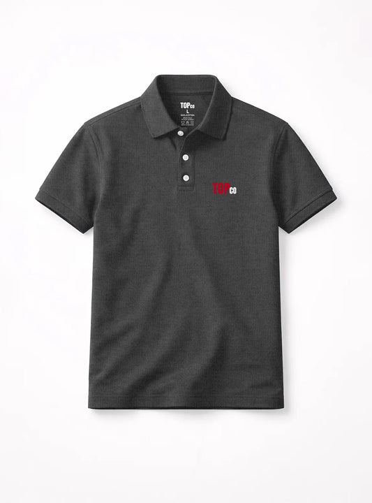 Mens Classic Charcoal Polo Tee with Logo