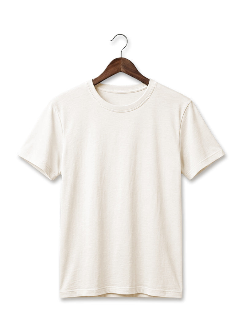 SOFT COTTON ROUND NECK MEN'S T-SHIRT Off White