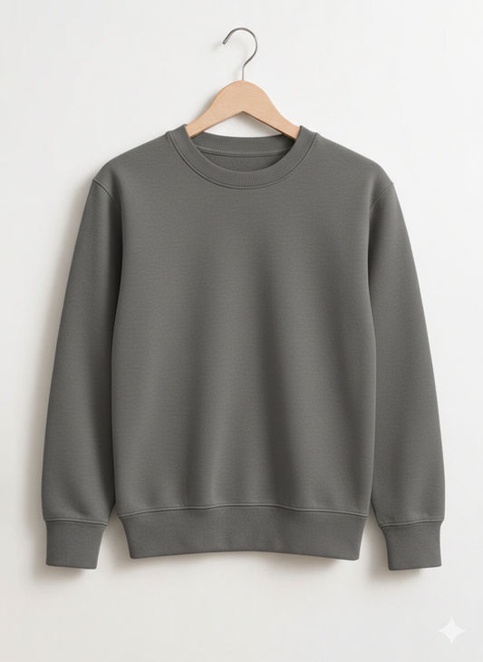 Gunmetal  Beige Style Mens Fleece Sweatshirt